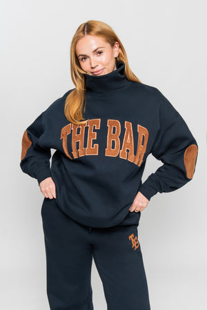 CHARLES HIGHEST NECK CORDUROY SWEATSHIRT NAVY / EMBER – The Bar
