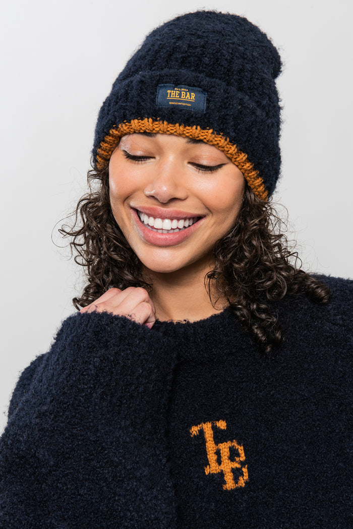 BOUCLE BEANIE NAVY / EMBER