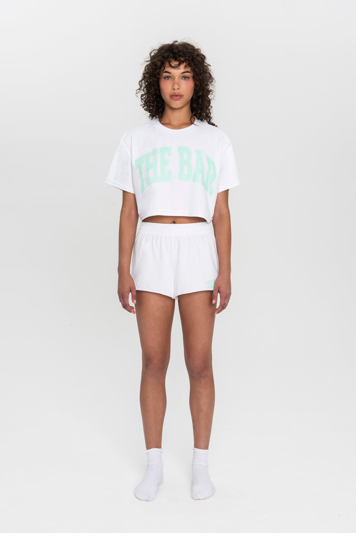 CROPPED TEE WHITE/MINT