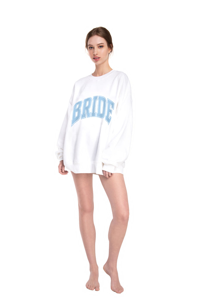 BRIDE SWEATSHIRT WHITE/BABY BLUE
