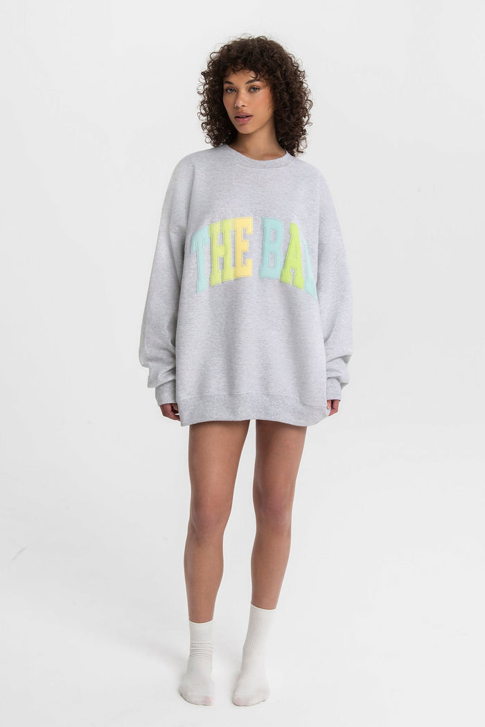 VARSITY SWEATSHIRT LT HEATHER GREY/CITRUS FADE