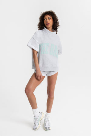 HIGHNECK SHORT SLEEVE LT HEATHER GREY/MINT – The Bar