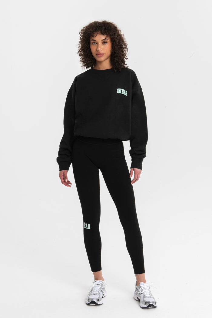 VARSITY TUCKED SWEATSHIRT (MINI LOGO) BLACK/MINT