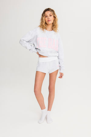 FOLD OVER SHORT LT HEATHER GREY / PEONY – The Bar