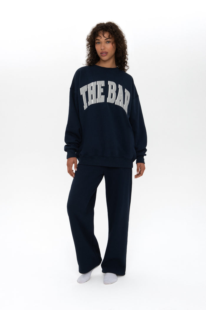 VARSITY TWILL APPLIQUÉ CREWNECK HUDSON