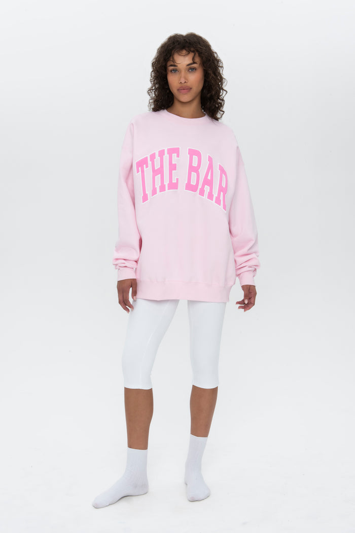 VARSITY OUTLINE SWEATSHIRT BLUSH/BUBBLEGUM/WHITE