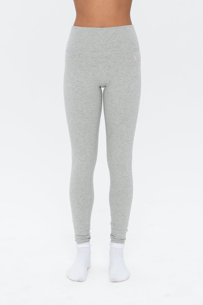 VARSITY LEGGING MEDIUM HEATHER GREY/BLUSH
