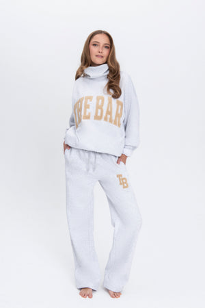 ARLO WIDE LEG SWEATPANTS LT HEATHER GREY/NUDE – The Bar