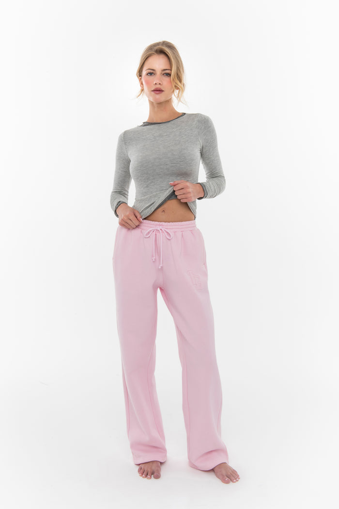 HERITAGE WIDE LEG SWEATPANTS BLUSH