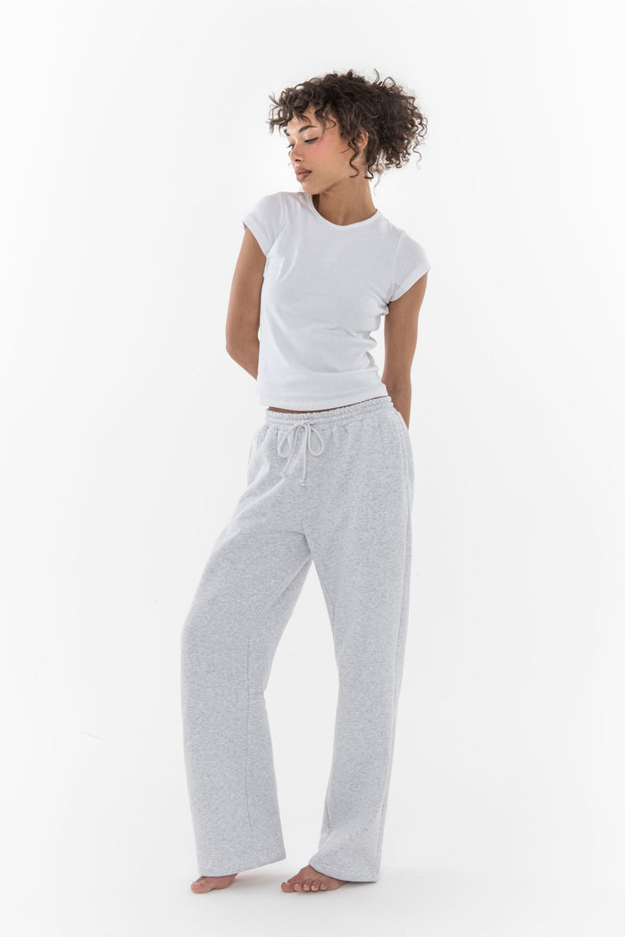 HERITAGE WIDE LEG SWEATPANTS LT HEATHER GREY