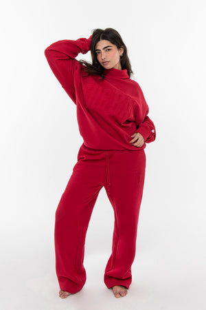 CHARLES HIGHEST NECK HERITAGE SWEATSHIRT RUBY – The Bar