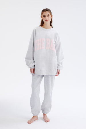 
                  
                    Load image into Gallery viewer, VARSITY SWEATSHIRT LT HEATHER GREY / BLUSH
                  
                