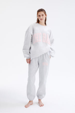 
                  
                    Load image into Gallery viewer, VARSITY SWEATPANTS LT HEATHER GREY/BLUSH
                  
                