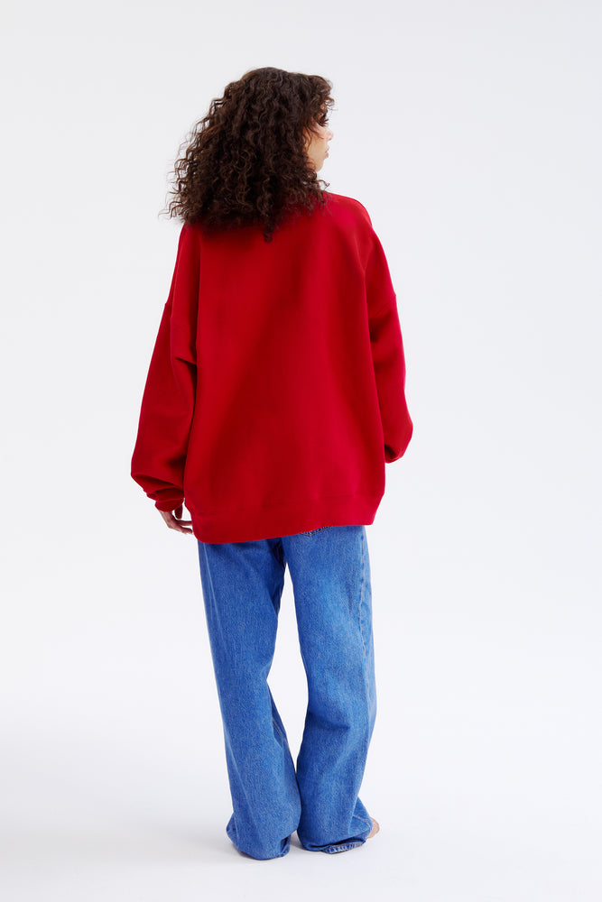 
                  
                    Load image into Gallery viewer, VARSITY SWEATSHIRT RUBY
                  
                