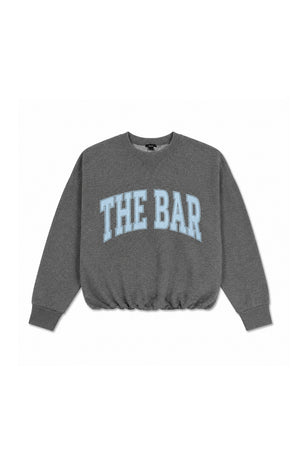 VARSITY TUCKED SWEATSHIRT DARK HEATHER GREY / IRIS – The Bar