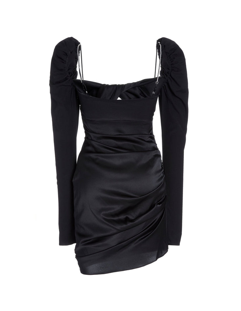 
                  
                    Load image into Gallery viewer, SILK TWIST DRESS BLACK
                  
                