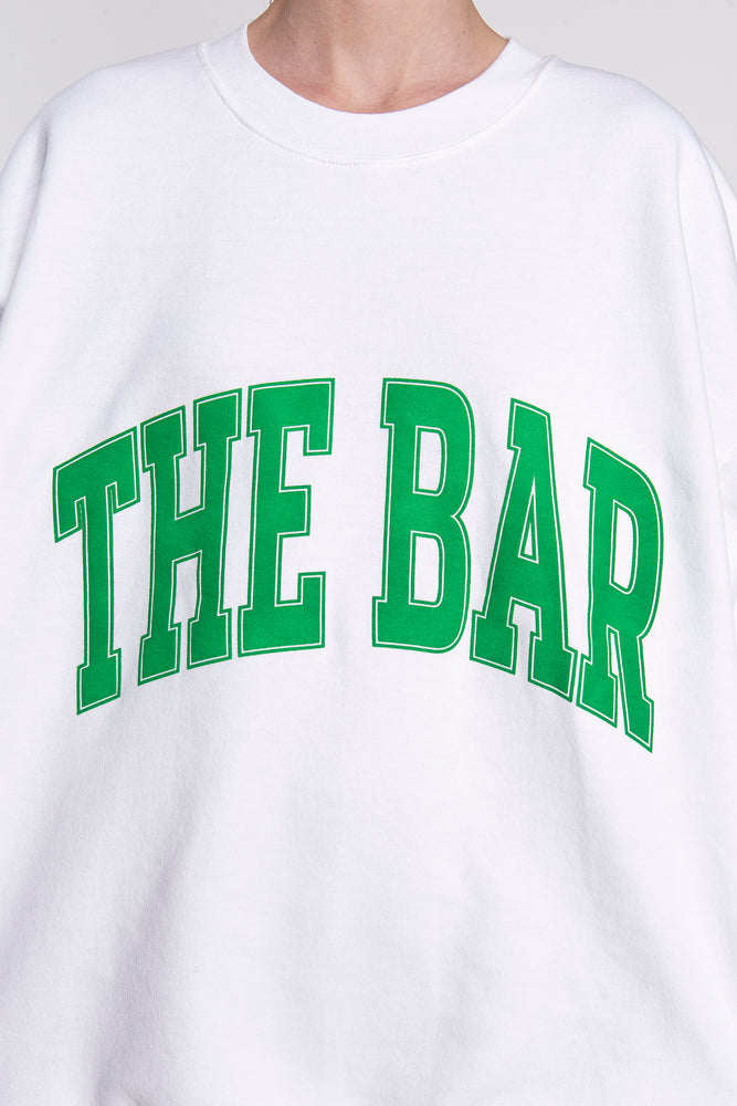 
                  
                    Load image into Gallery viewer, VARSITY SWEATSHIRT WHITE/GREEN
                  
                